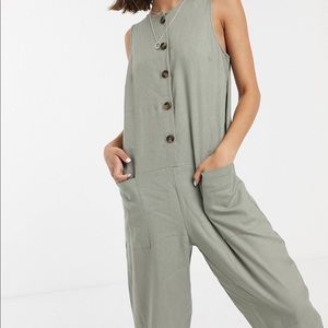 Asos sage green boiler suit jumpsuit size 12